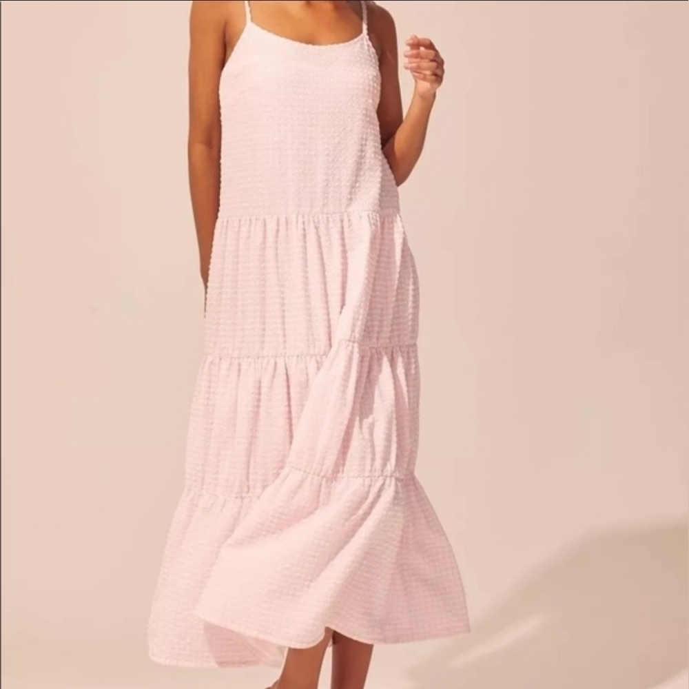 SOLID & Striped Maxi Pink Dress
